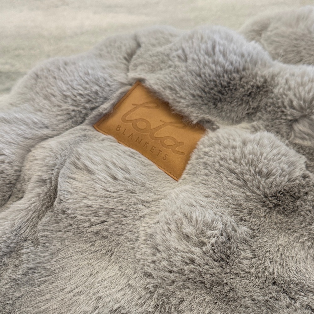 Lola Blanket (weighted) Soft Sterling Faux Fur Throw - Large